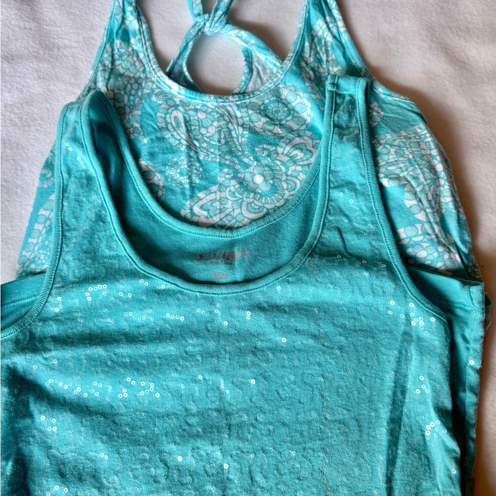 Turquoise Tank Tops Set